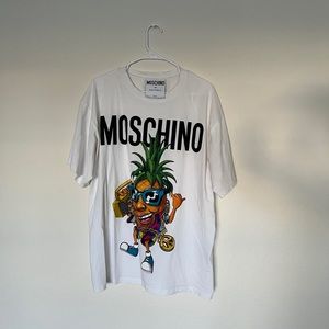Moschino OVERSIZED Pineapple Print Logo Graphic Tee Size M